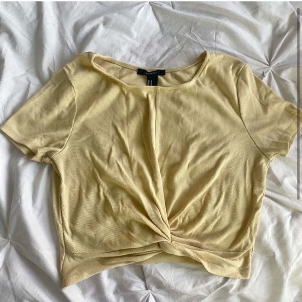 Yellow Ribbed Baby Tee - Picture 2 of 4